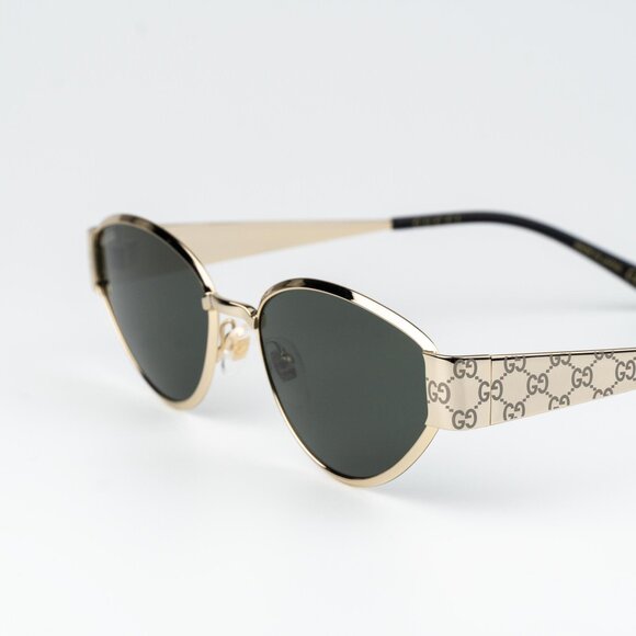 Gucci Men Sunglasses Gold Grey Cat Eye GG1853S 001 NEW AUTHENTIC - Picture 5 of 14